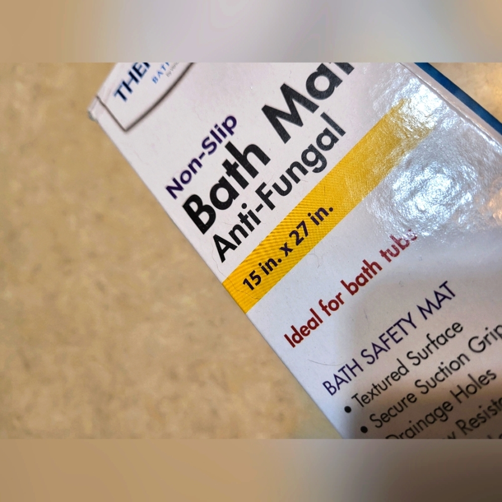 Bath Mat 15 X 27 inches, Non-slip & Antifungal Textured Surface in Blue